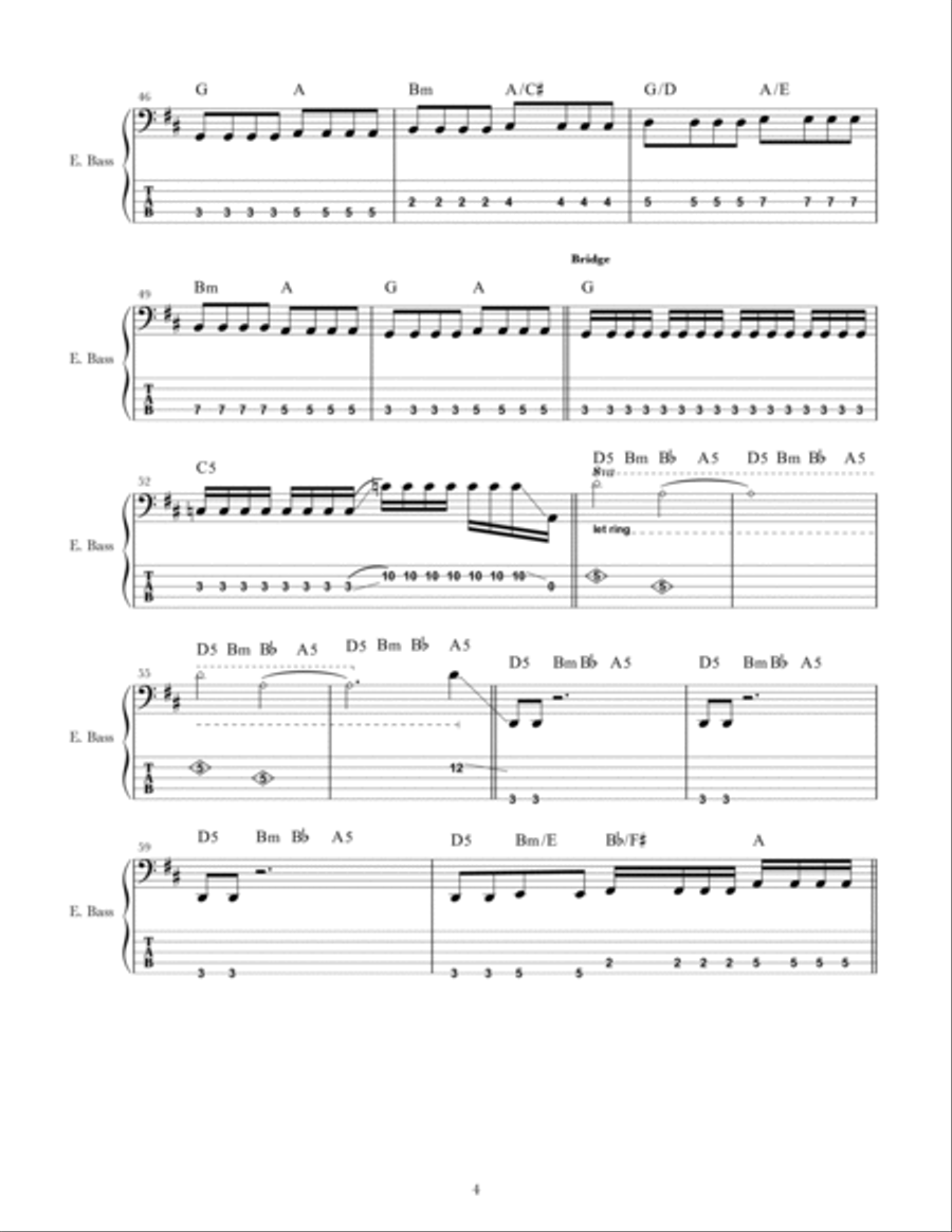 Just A Girl Bass Guitar scores gallery preview page 4