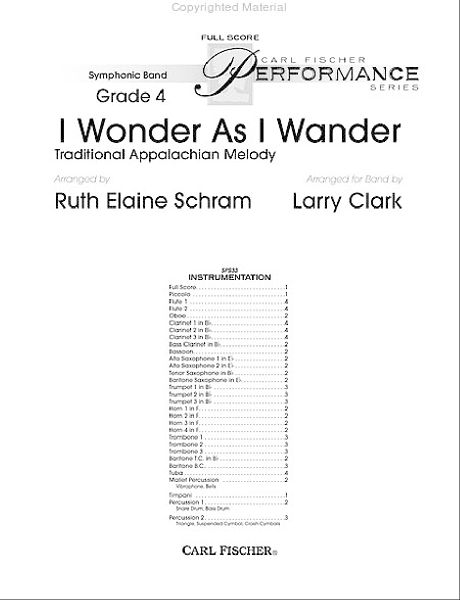I Wonder As I Wander I Wonder As I Wander Concert Band scores gallery preview page 2