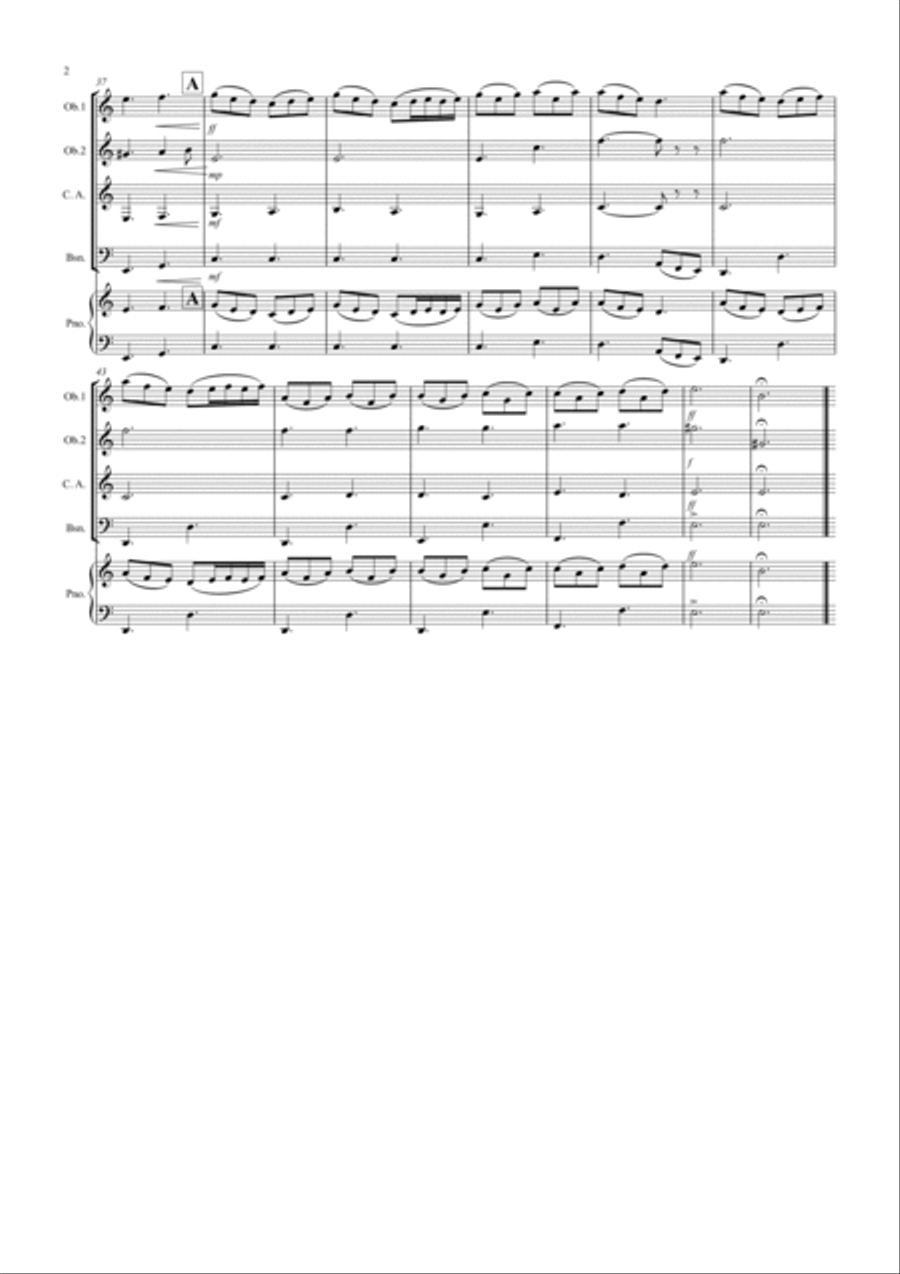 Morning Mood (from Peer Gynt) for Double Reed Quartet Woodwind Trio scores gallery preview page 2