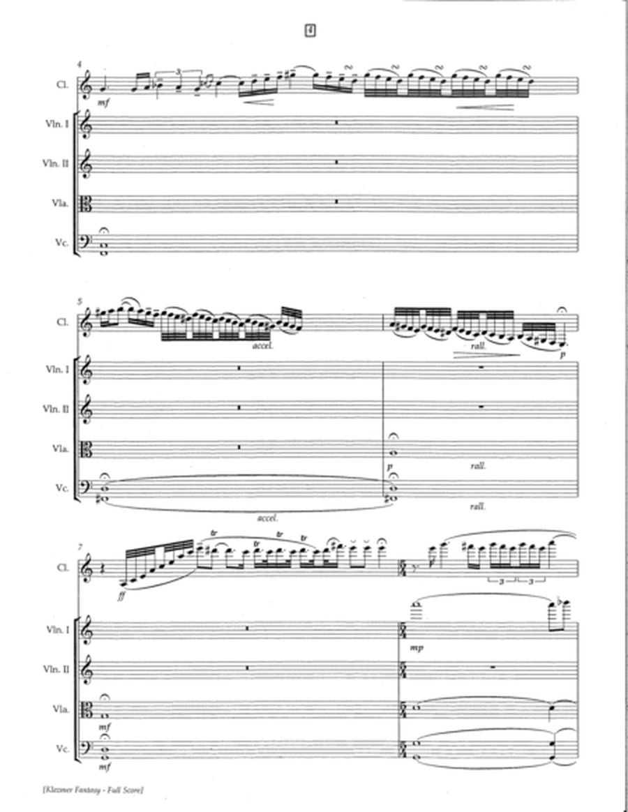 Klezmer Fantasy: Concertino for Klezmer Clarinet and String Quartet image number null