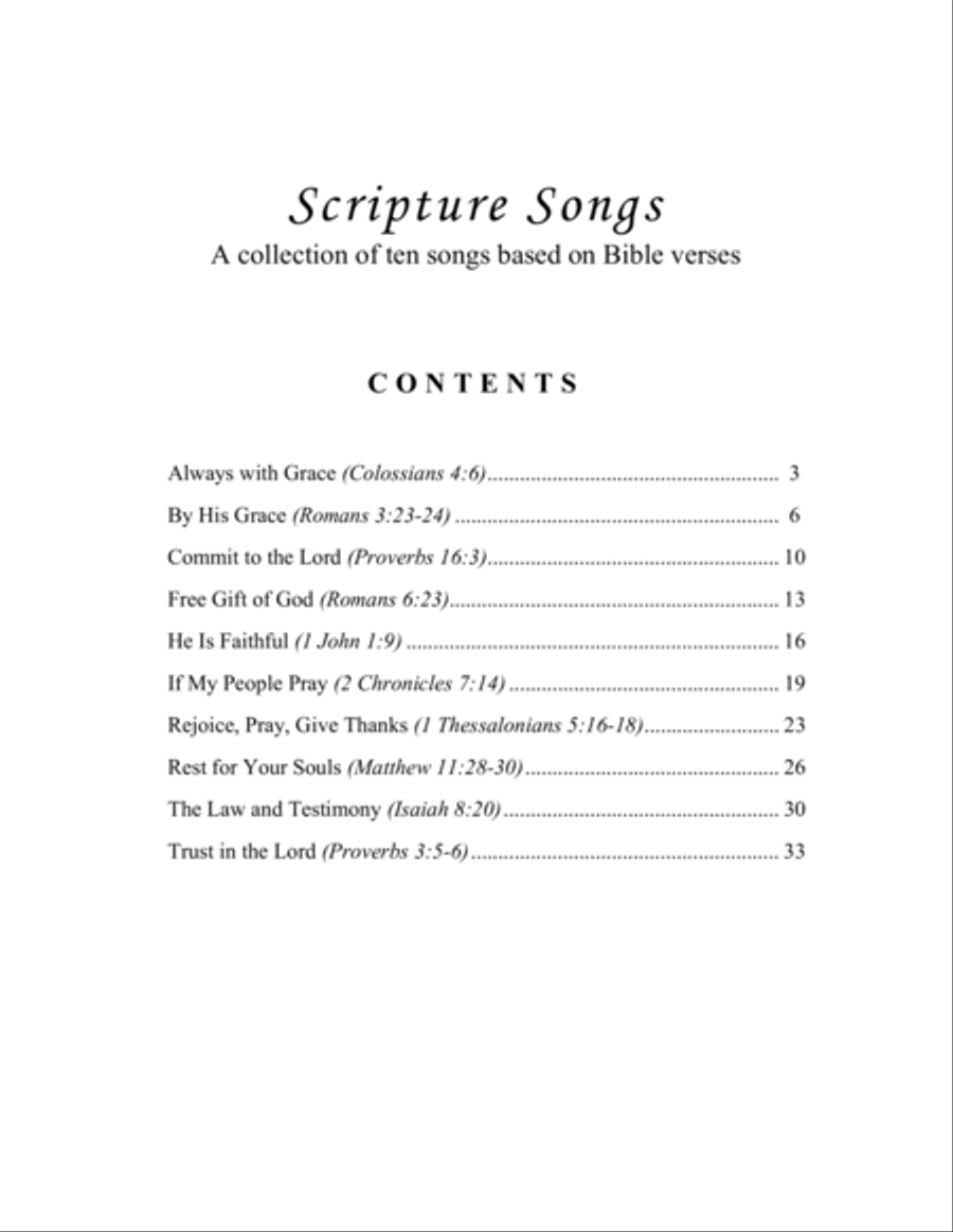 Scripture Songs (a collection of 10 Bible songs) Piano, Vocal, Guitar scores gallery preview page 2