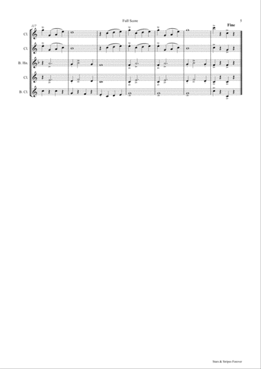 Stars and Stripes forever - Sousa - Clarinet Quartet Clarinet Quartet scores gallery preview page 6