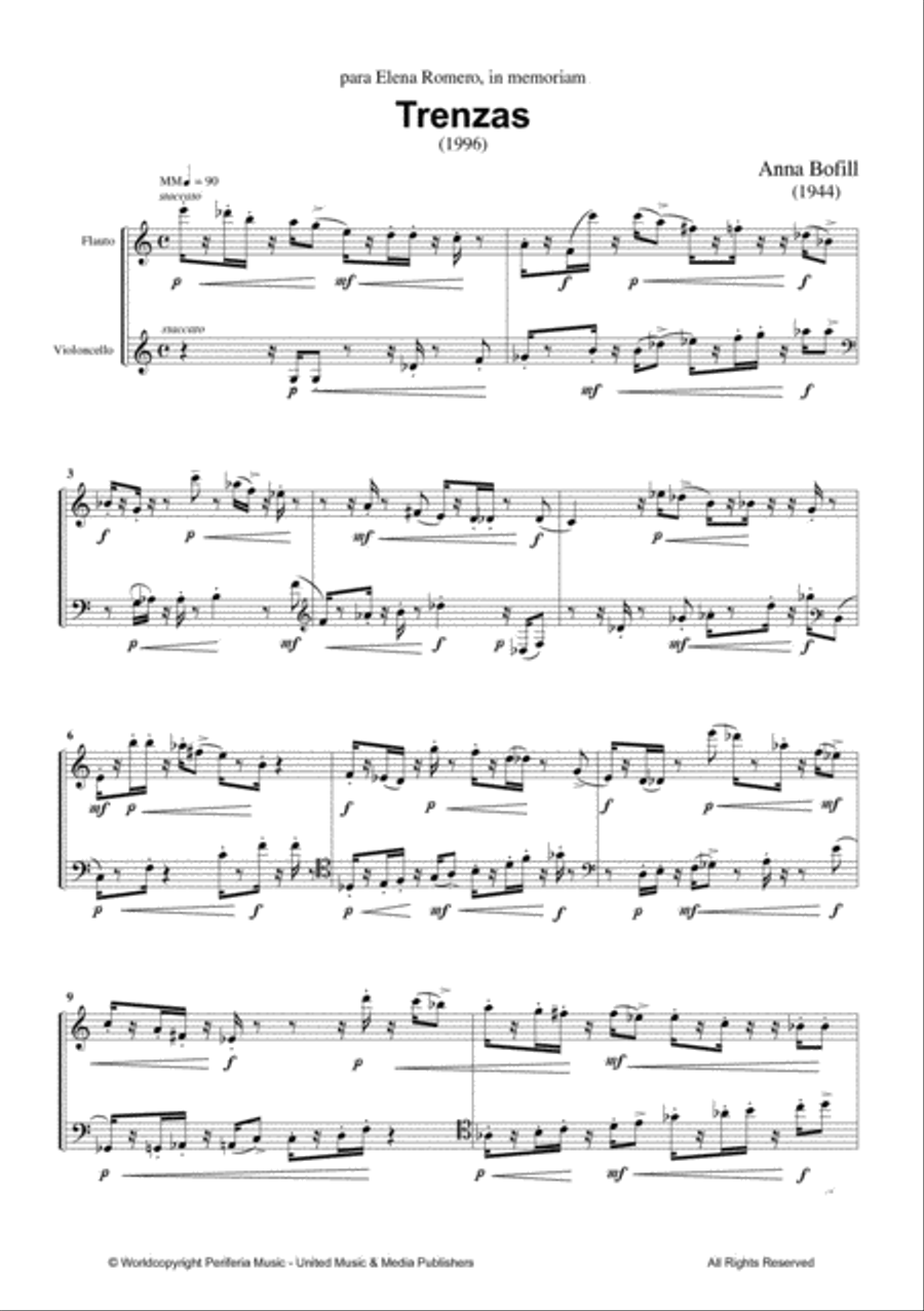 Trenzas for Flute and Cello Flute scores gallery preview page 2