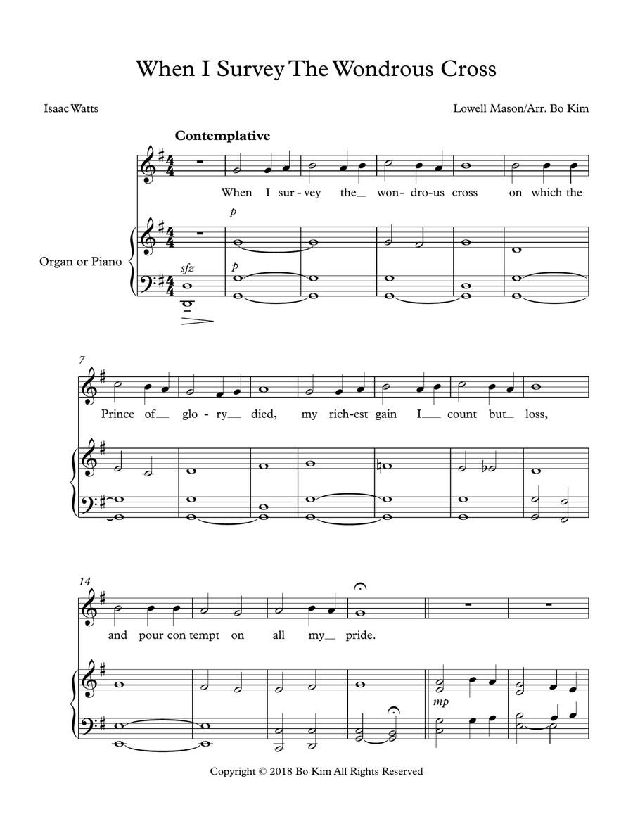 When I Survey The Wondrous Cross 2-Part scores gallery preview page 1