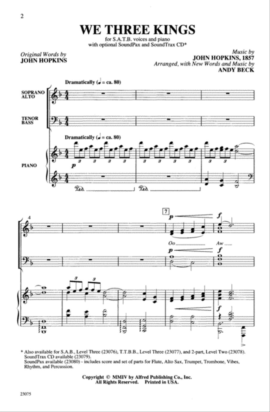 We Three Kings We Three Kings Choir scores gallery preview page 1