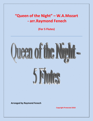 Book cover for Queen of the Night - From the Magic Flute - 5 Flutes Quintet