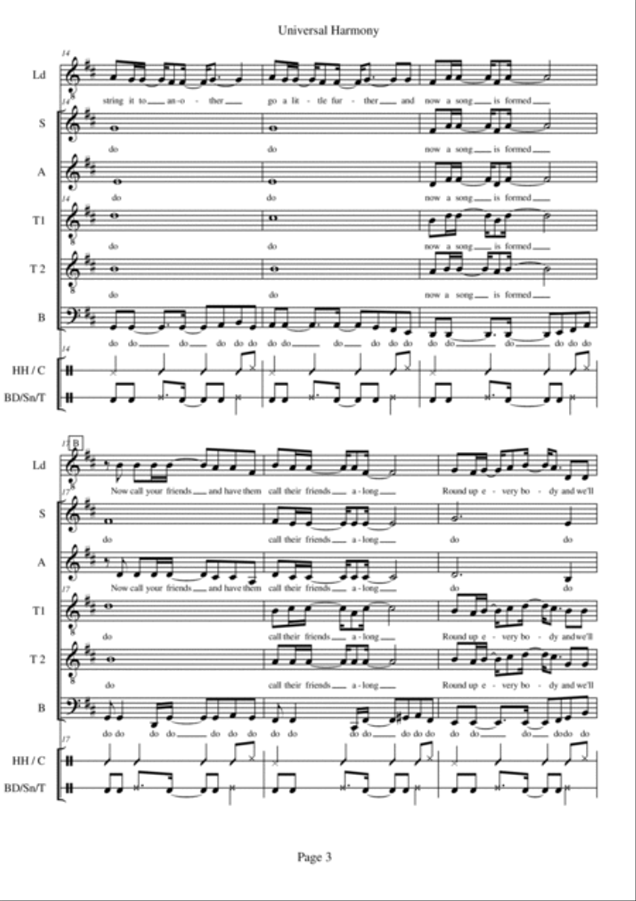 Universal Harmony A Cappella scores gallery preview page 3