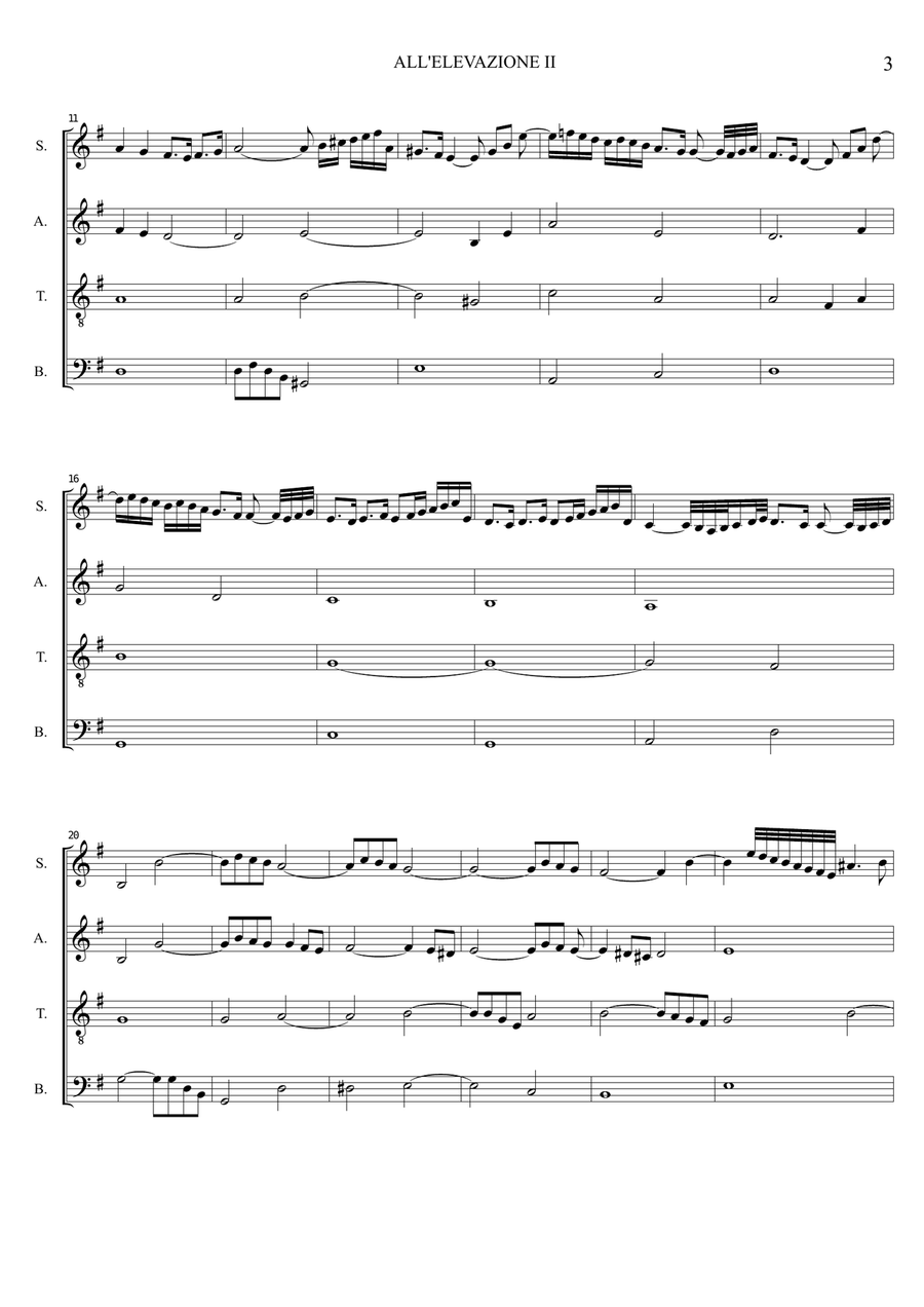 TOCCATA ALL'ELEVAZIONE II in C Maior - Zipoli - From Sonate d - Score Only 4-Part scores gallery preview page 3