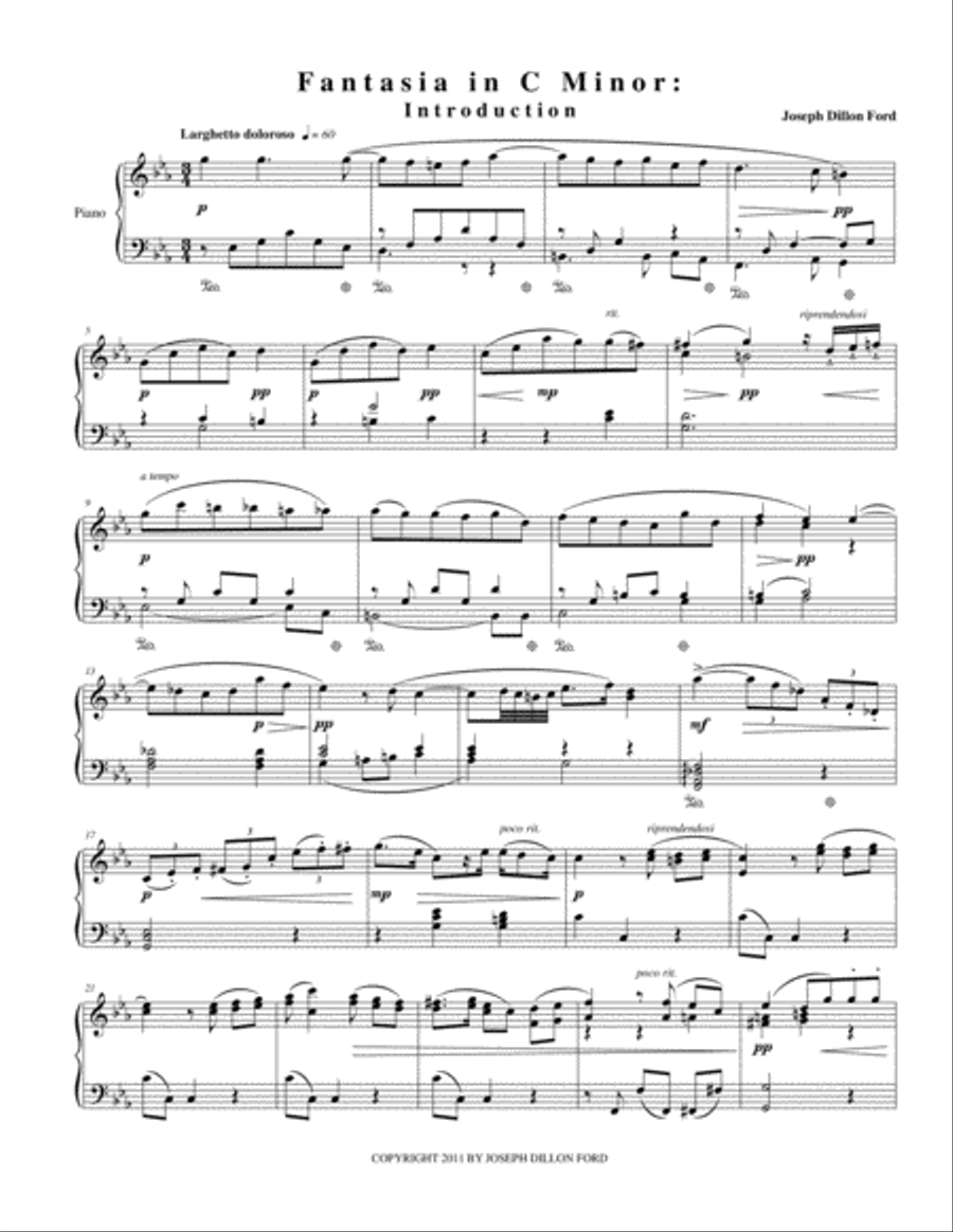 Fantasia in C minor for piano solo Piano Solo scores gallery preview page 1
