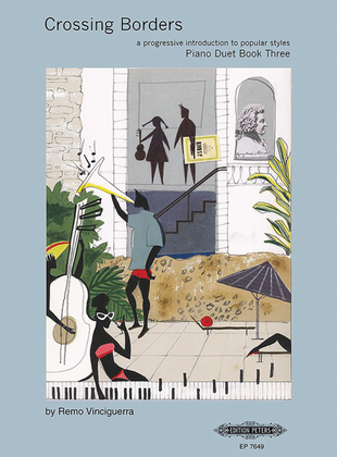 Book cover for Crossing Borders for Piano Duet, Book 3