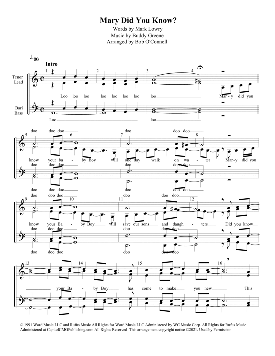 Mary, Did You Know? Choir scores gallery preview page 1