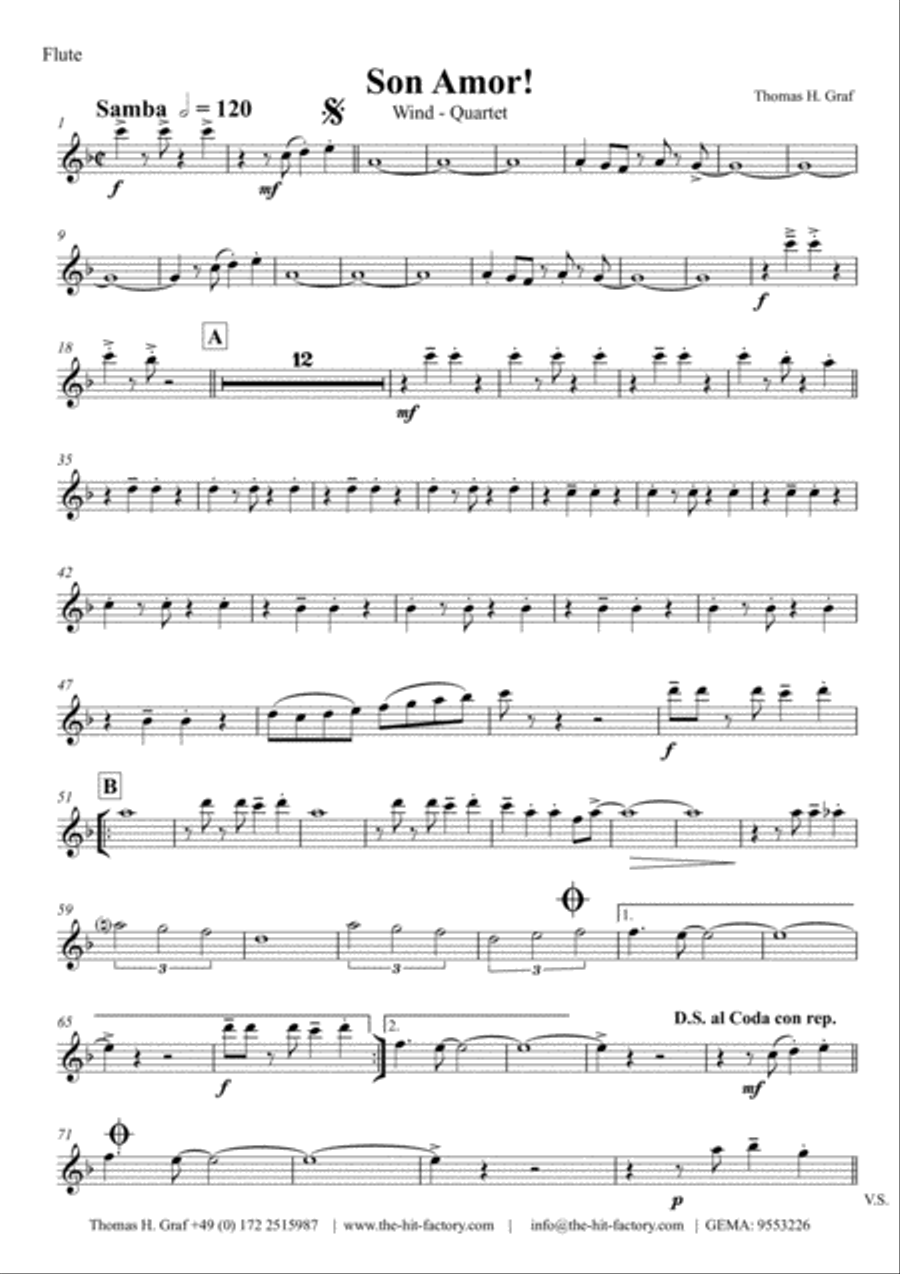 Son amor! - Samba - Wind Quintet Woodwind Quintet scores gallery preview page 6