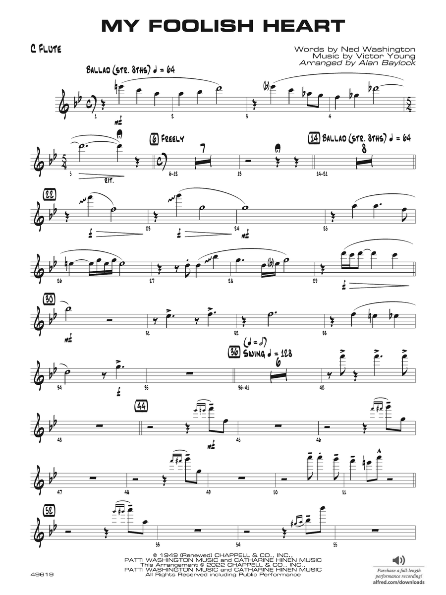 My Foolish Heart: Flute