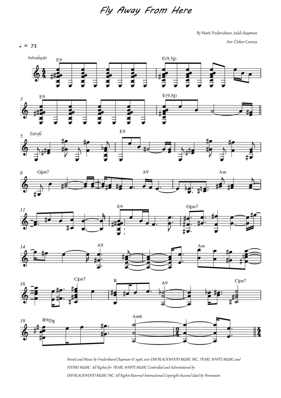 Fly Away From Here Electric Guitar scores gallery preview page 1