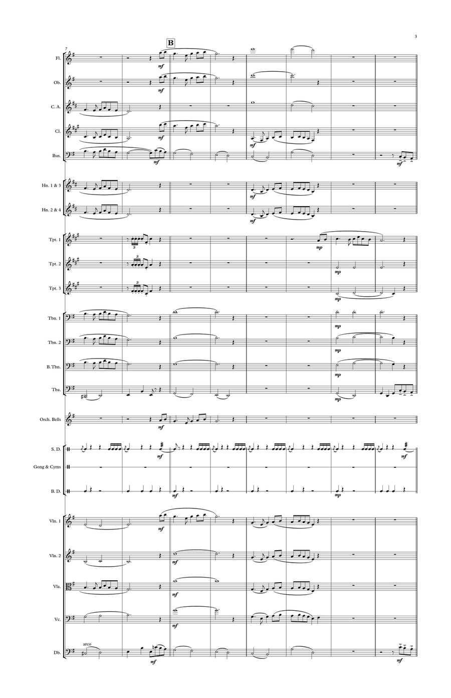 Bhutanese National Anthem for Symphony Orchestra (Olympic National Anthem Series) Full Orchestra scores gallery preview page 3