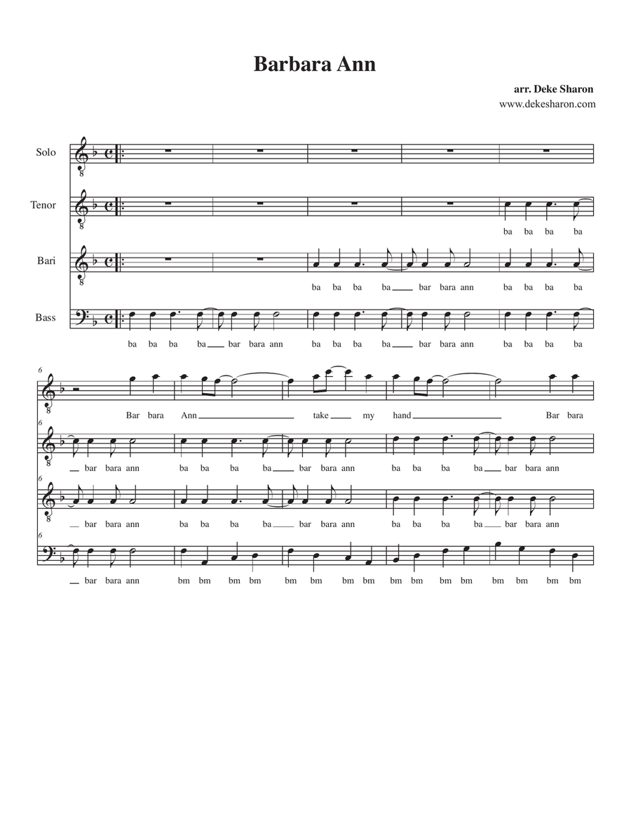 Barbara Ann Barbara Ann TB scores gallery preview page 1