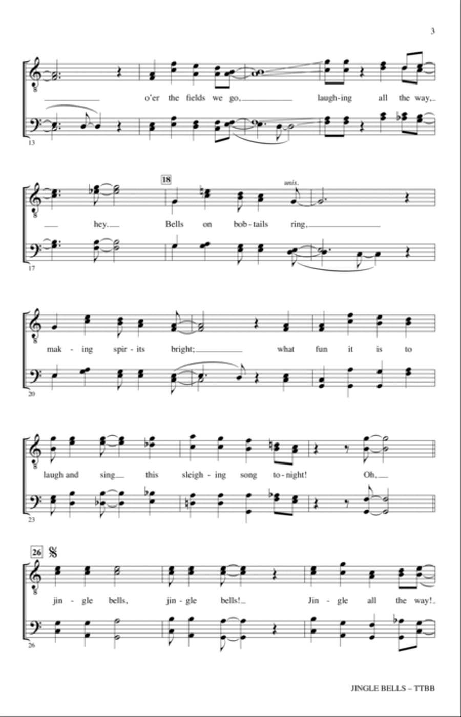 Jingle Bells (arr. Kirby Shaw) TTBB scores gallery preview page 2