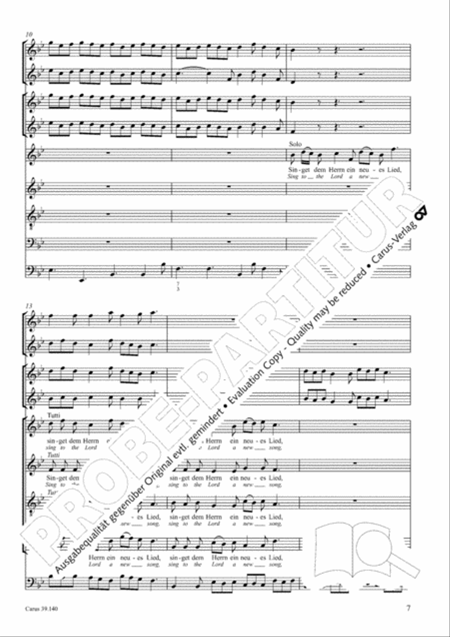Sing to the Lord a new song (Singet dem Herrn ein neues Lied) 4-Part scores gallery preview page 8