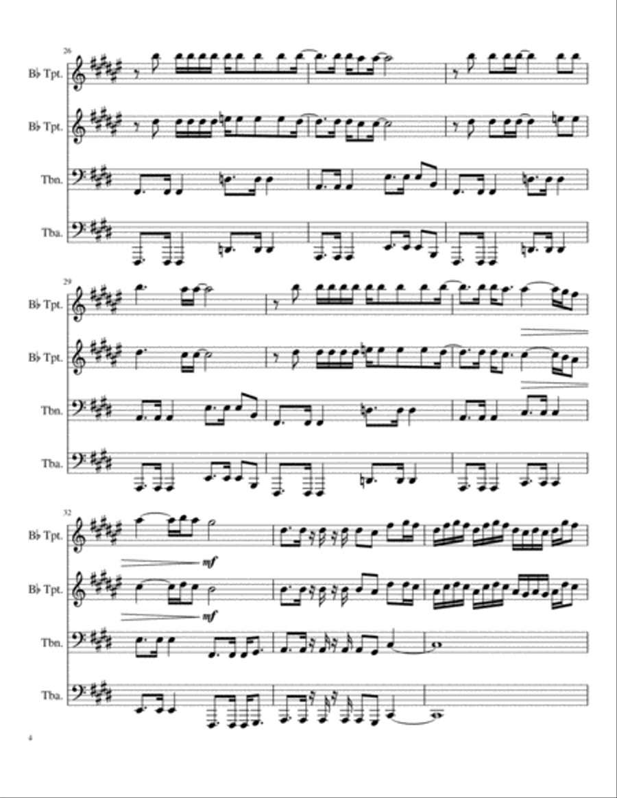 Africa | Brass Quartet Brass Quartet scores gallery preview page 4