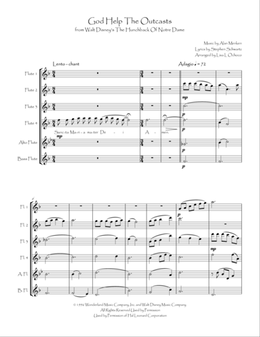 God Help The Outcasts God Help The Outcasts Flute Choir scores gallery preview page 4