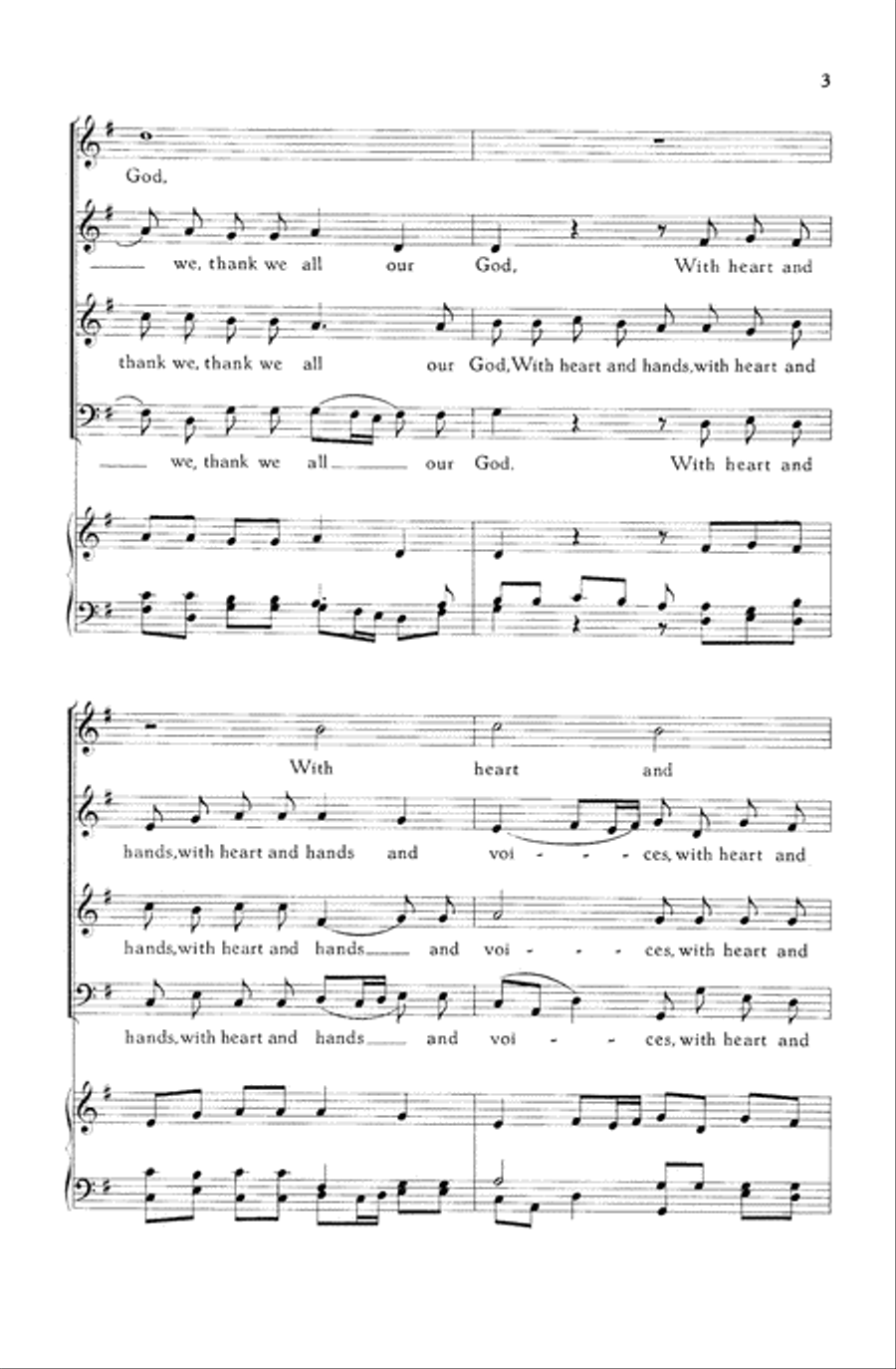 Now Thank We All Our God 4-Part scores gallery preview page 3