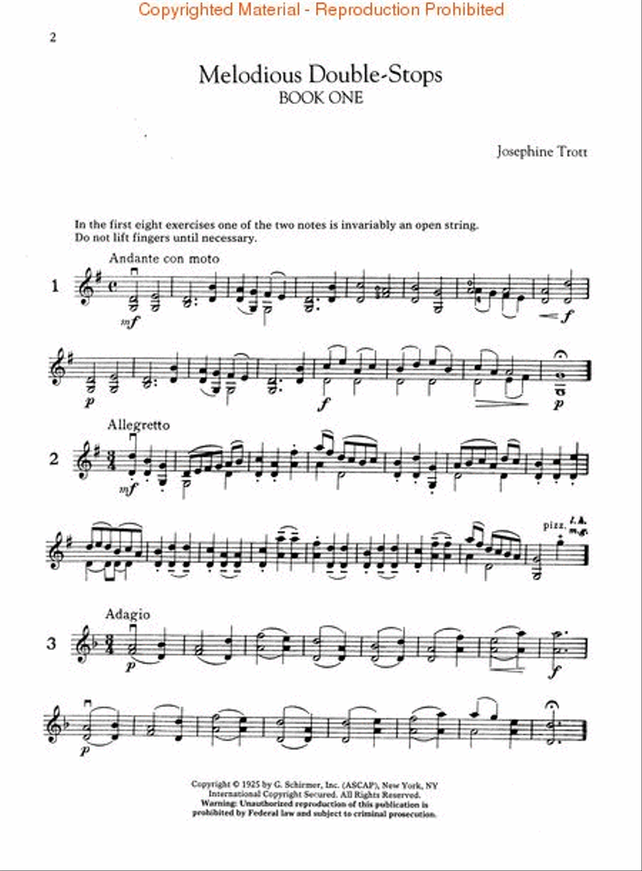 Melodious Double-Stops, Complete Books 1 and 2 for the Violin Violin Solo scores gallery preview page 2