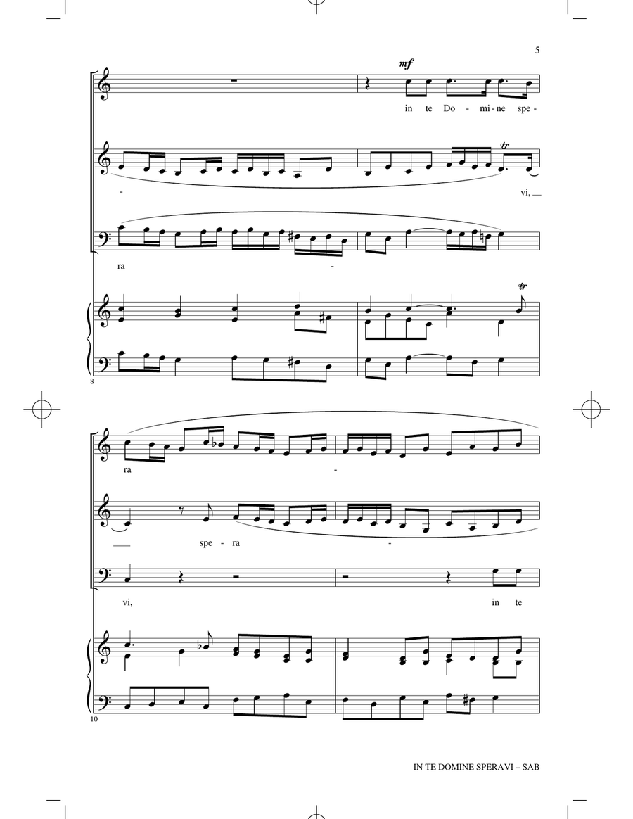 In Te Domine Speravi (ed. Ryan Kelly) 3-Part scores gallery preview page 3