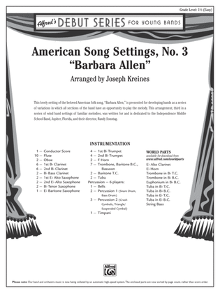American Song Settings, No. 3 "Barbara Allen": Score