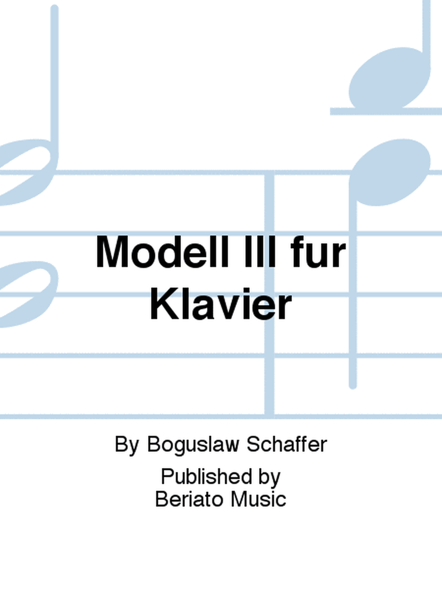 Modell III fur Klavier