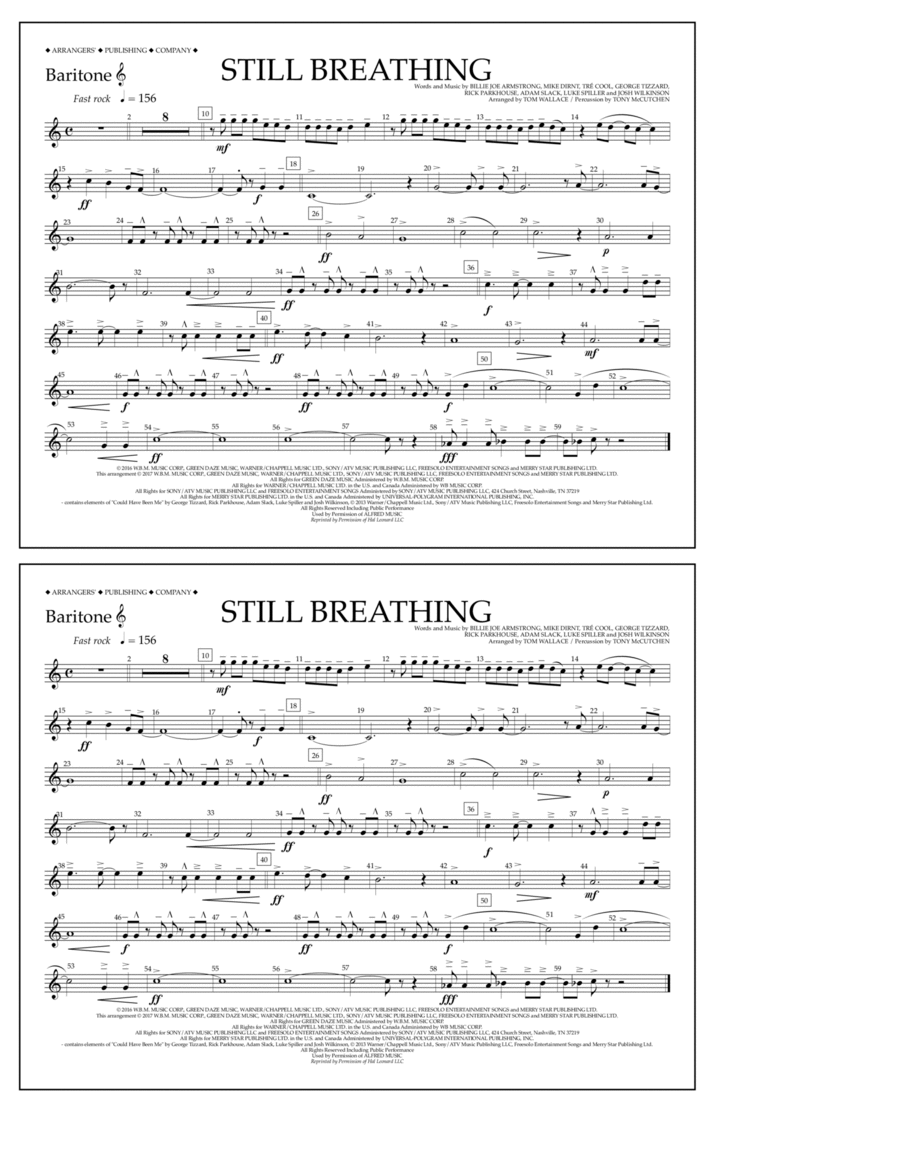 Still Breathing - Baritone T.C. Baritone Horn TC scores gallery preview page 1