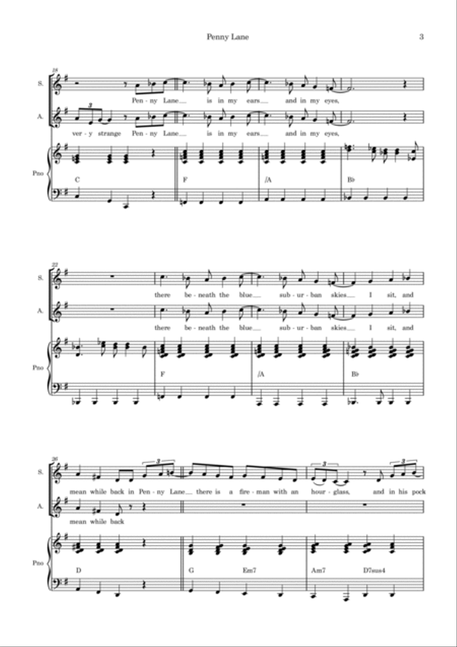 Penny Lane 2-Part scores gallery preview page 3