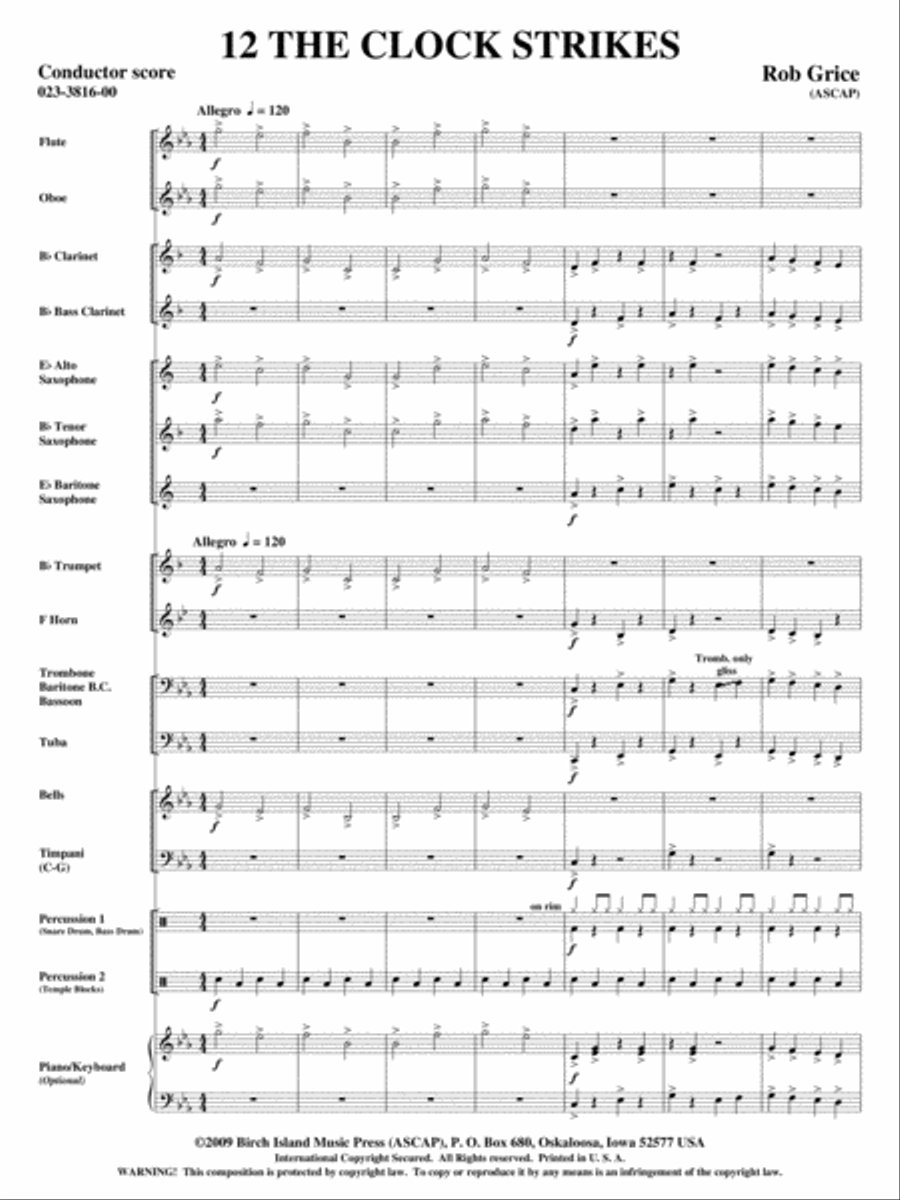 12 The Clock Strikes Concert Band scores gallery preview page 2