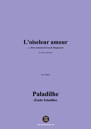 Book cover for Paladilhe-L'oiseleur amour,from 'Deux chansons de Guy de Maupassant',in G Major