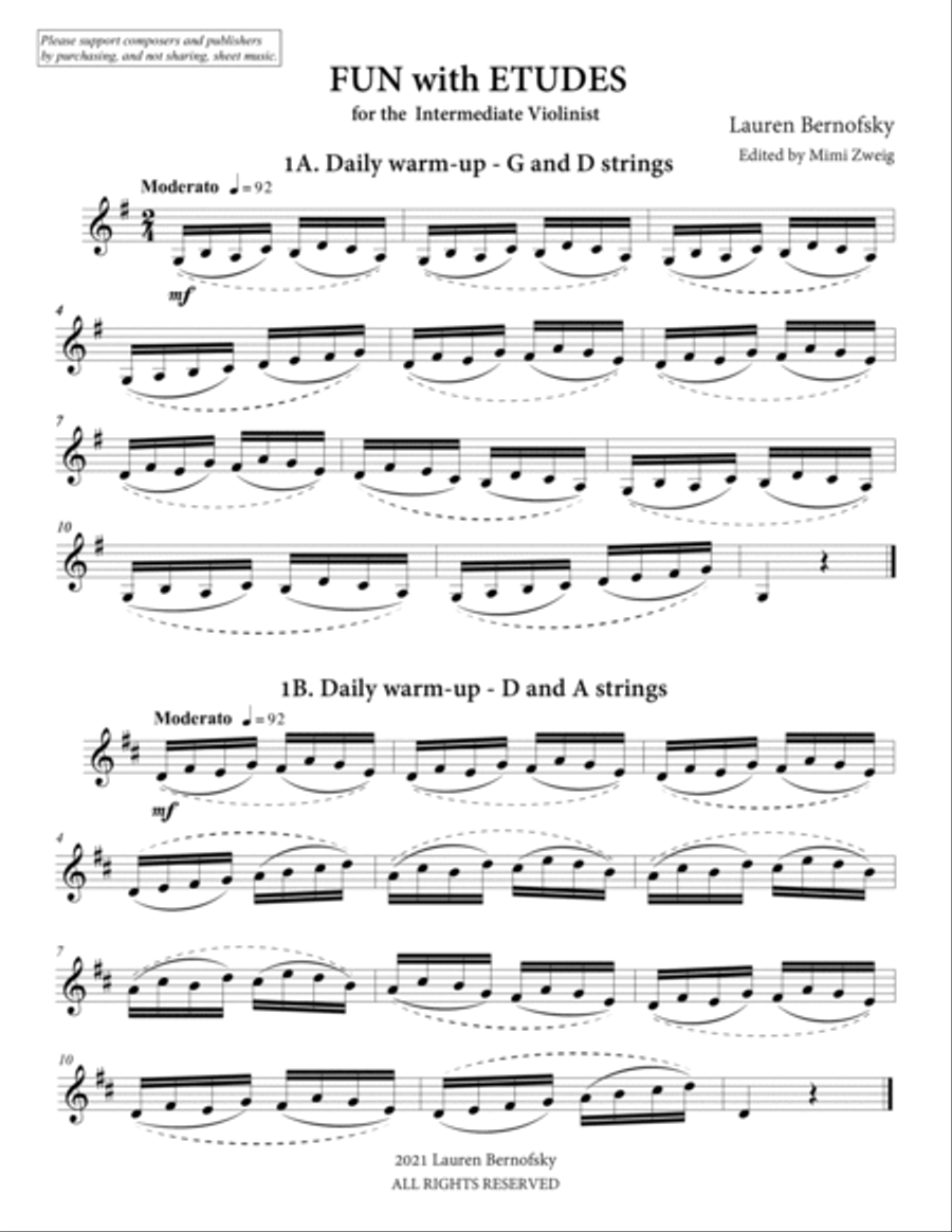 FUN WITH ETUDES for the Intermediate Violinist Violin Solo scores gallery preview page 3