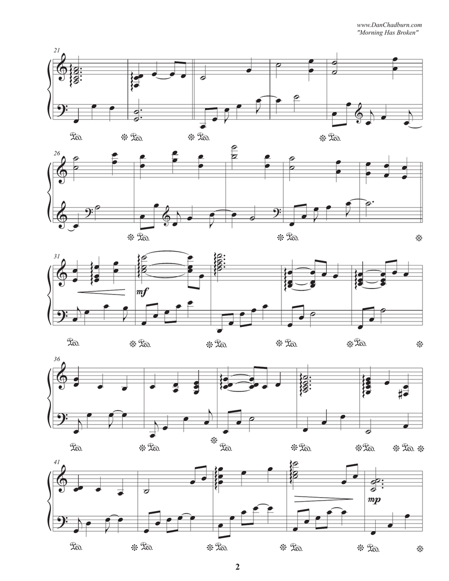 Morning Has Broken Piano Solo scores gallery preview page 2