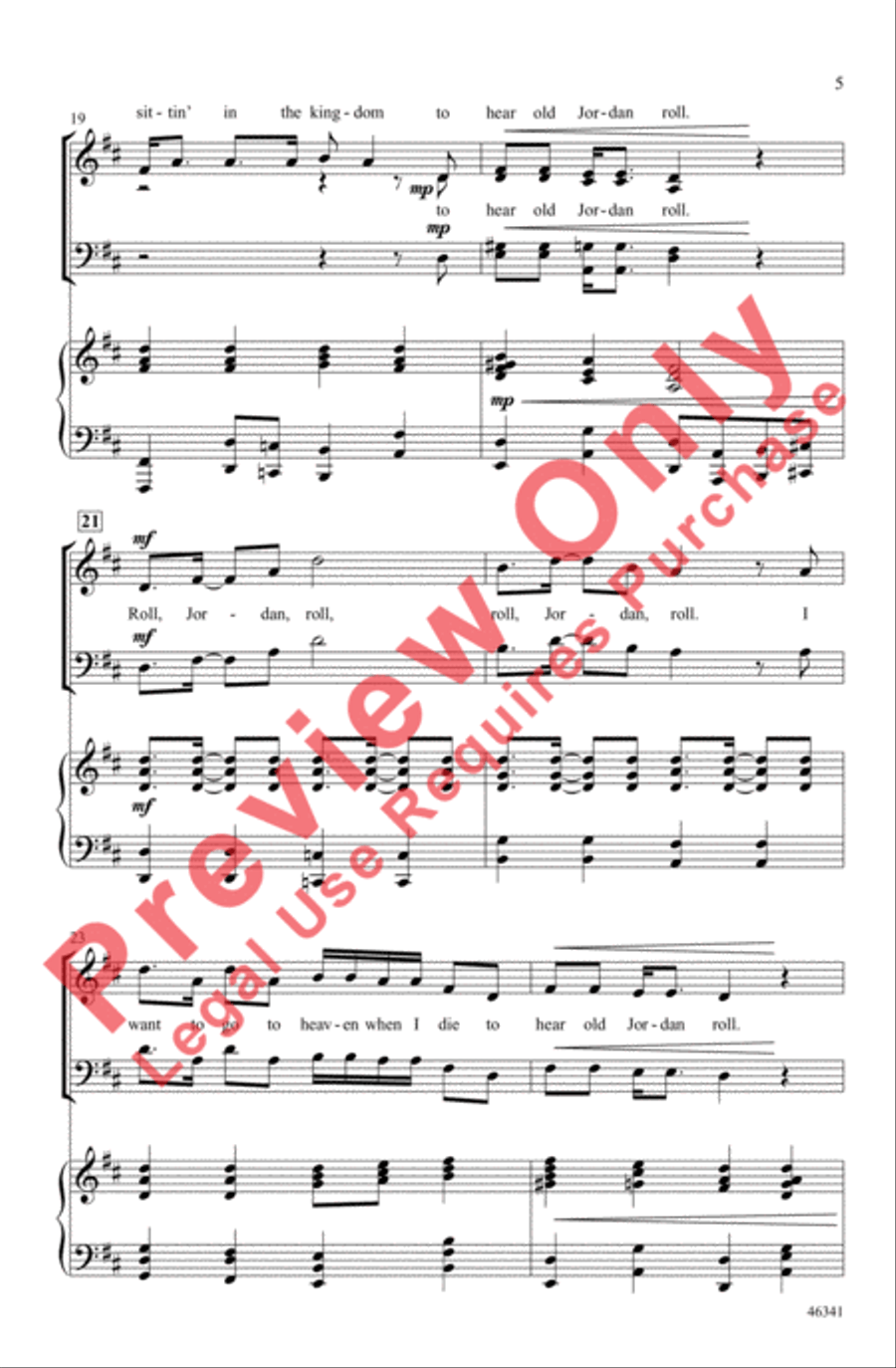 Roll, Jordan, Roll Roll, Jordan, Roll 4-Part scores gallery preview page 5