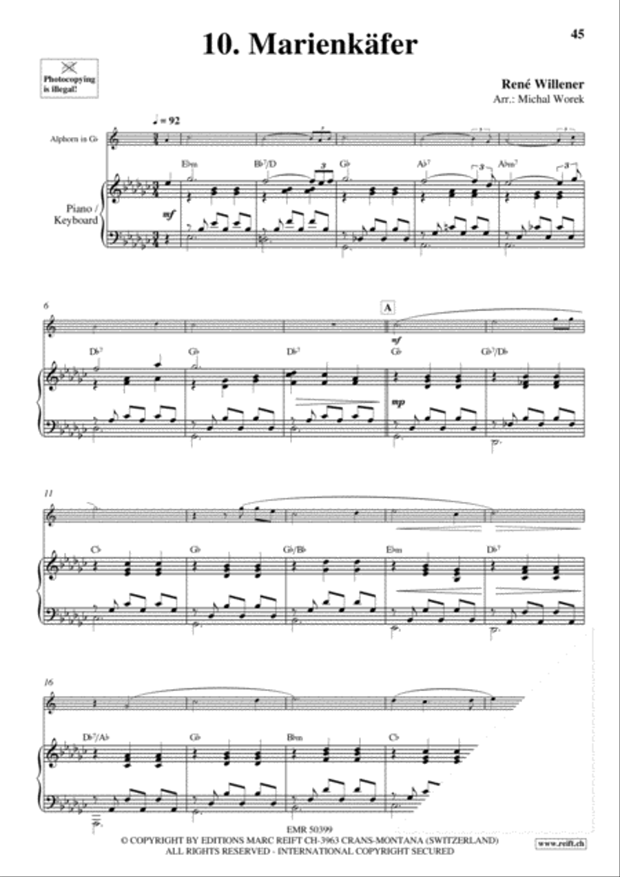 20 Alphorn Solos Volume 1 Piano Accompaniment scores gallery preview page 12