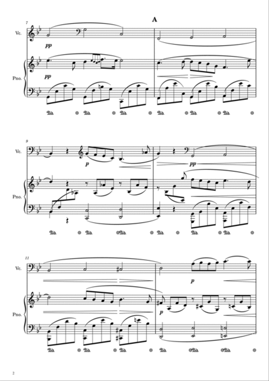 Chopin - Cello Sonata in G minor - Op.65 III. Largo 3rd movement - For Piano and Cello Original Piano scores gallery preview page 2