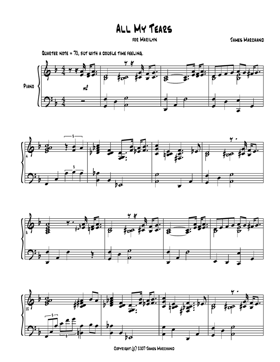 All My Tears (jazz piano solo)
