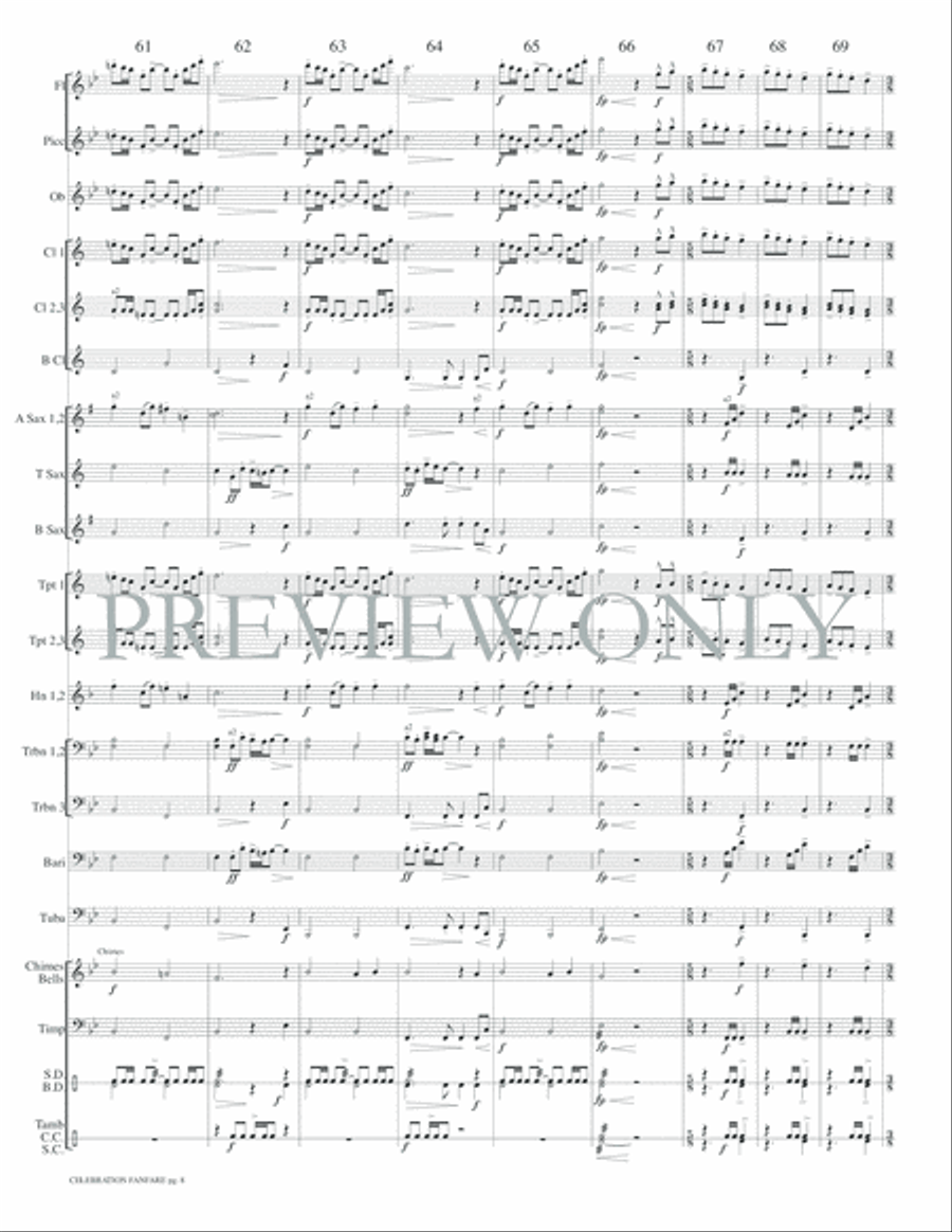 Celebration Fanfare Concert Band scores gallery preview page 11