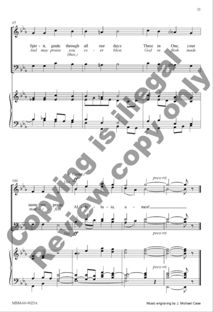 At the Lamb's High Feast We Sing Songs of Thankfulness and Praise 4-Part scores gallery preview page 11