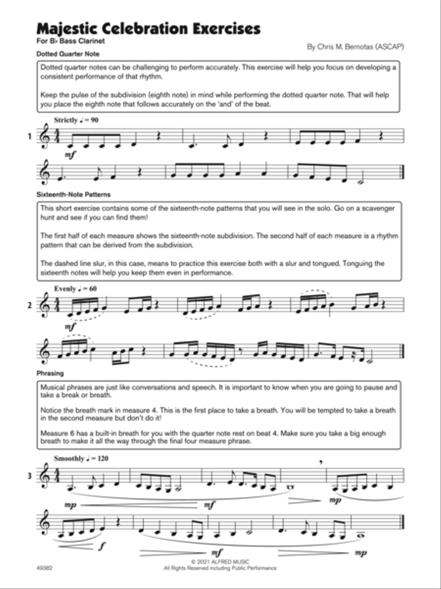 Majestic Celebration (Sound Innovations Soloist, Bass Clarinet) Small Ensemble scores gallery preview page 3