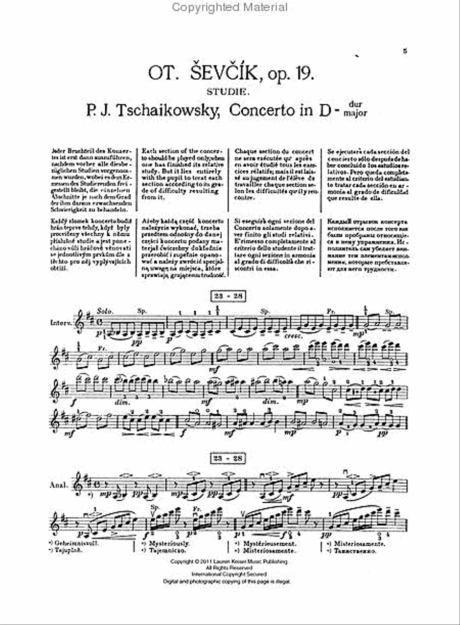 Violin Concerto in D Major, Op. 35 Violin Solo scores gallery preview page 4