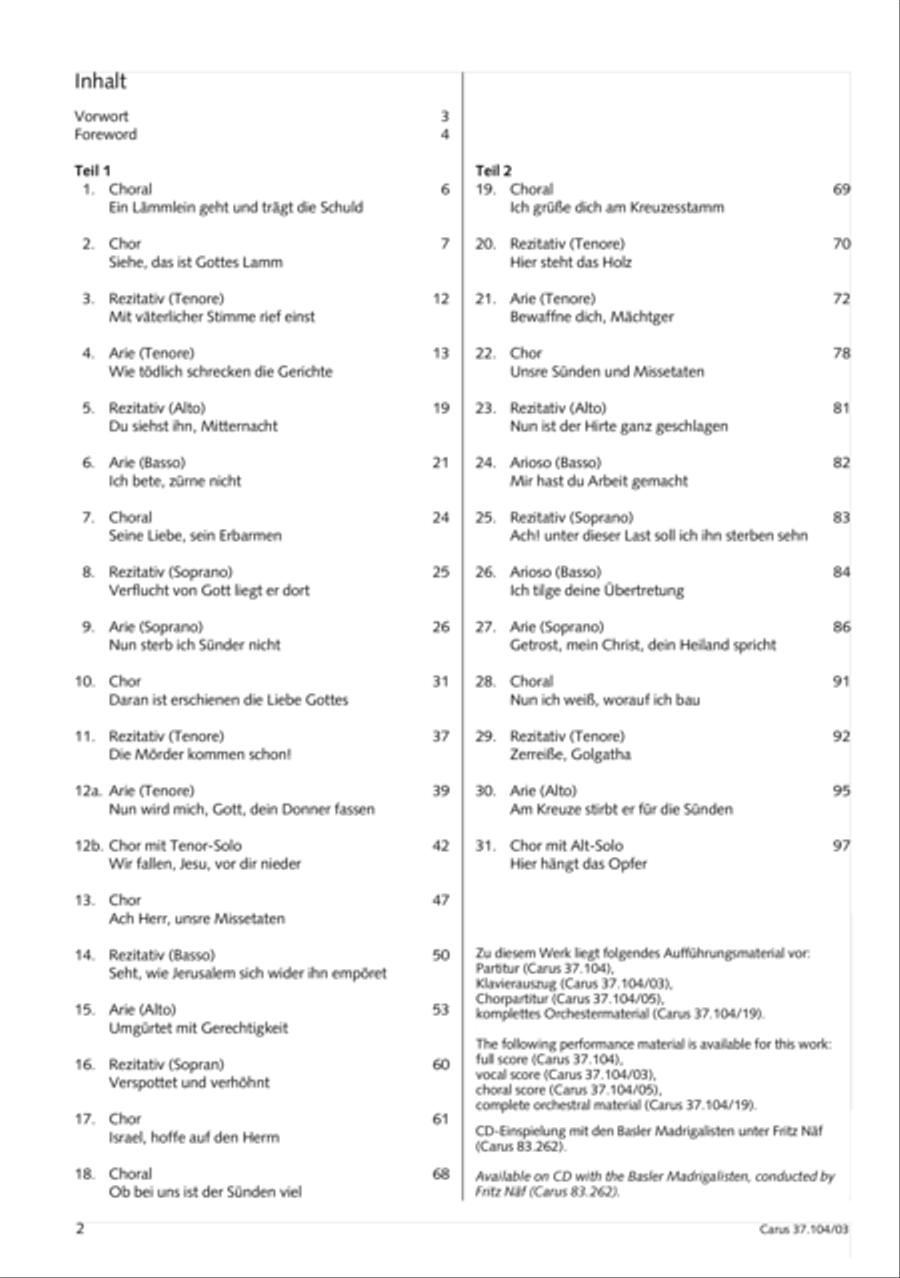 Ein Lammlein geht und tragt die Schuld 4-Part scores gallery preview page 3