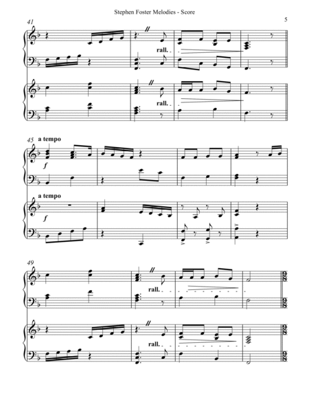 Stephen Foster Melodies, Harp Duet by Stephen Foster Celtic Harp - Digital Sheet Music