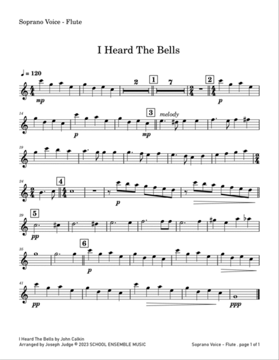 I Heard The Bells for Woodwind Quartet in Schools Woodwind Quartet scores gallery preview page 4