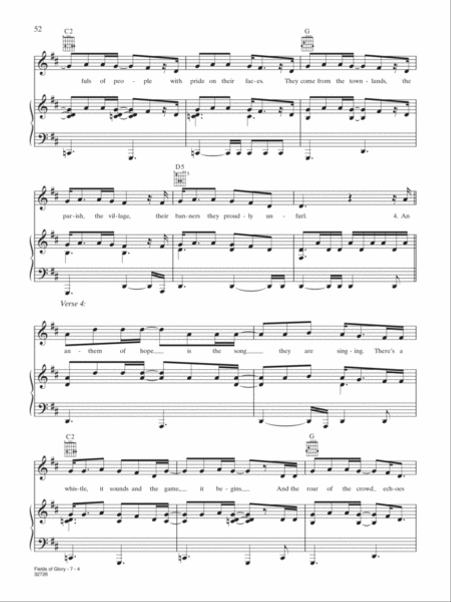 Fields of Glory Piano, Vocal, Guitar scores gallery preview page 4