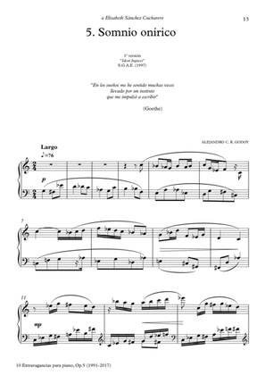 10 Extravagancias para piano, Op. 5 (2017) 5. Somnio onírico
