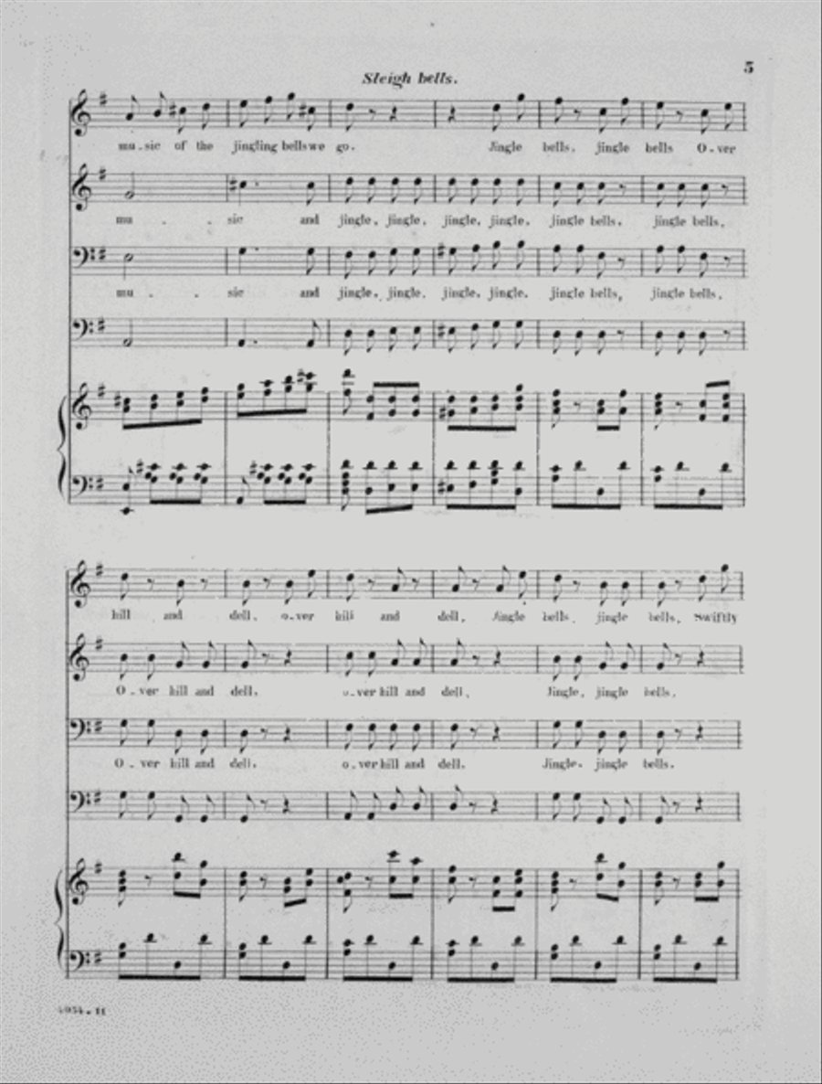Jingle Bells. Sleighing Quartette Voice scores gallery preview page 4