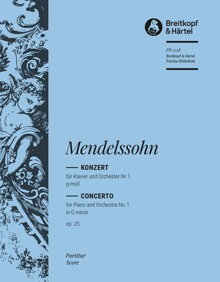 Book cover for Piano Concerto No. 1 in G minor Op. 25 MWV O 7